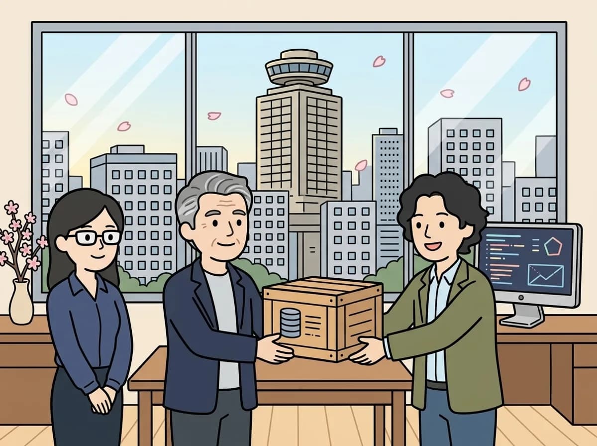 社内データとシステムの管理を確認するイラスト
