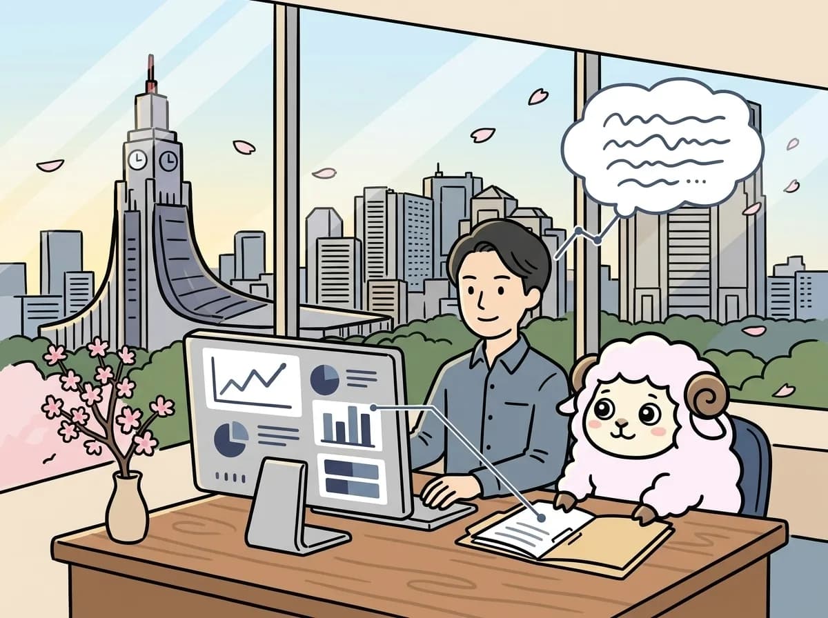 社内ナレッジをAIで探せる資産にする｜正本・版・分類を整理するのイメージイラスト：社内ナレッジの資産化は、まず存在する資料の正本・版・担当を整理するところから始めます。AI検索を追加する前に、古い情報や未承認メモを区別すると、検索結果を業務で判断しやすくなります。