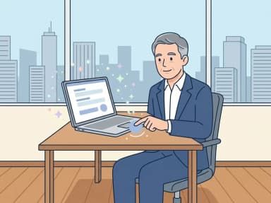お問い合わせフォームから連絡する様子のイラスト