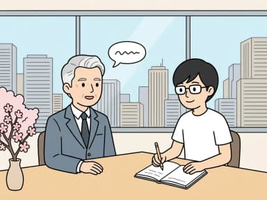 システム開発のご相談・ヒアリングで、お客様の困りごとをメモを取りながら伺うゼットリンカーのスタッフのイラスト