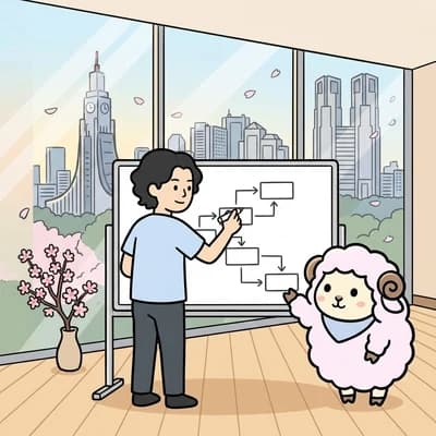 段階移行の順番を計画する様子のイラスト