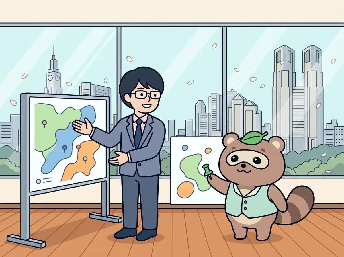 くらしぽーたるを刷新し、対応エリアを86市区町村に拡大しましたのイメージイラスト：自社サービス「くらしぽーたる」を刷新し、東京都・神奈川県の86市区町村、ごみ分別・防災・くらしの手続きなど7カテゴリに対応。自治体の公式情報だけをもとに、出典と確認日つきで届ける一次情報主義は変えていません。