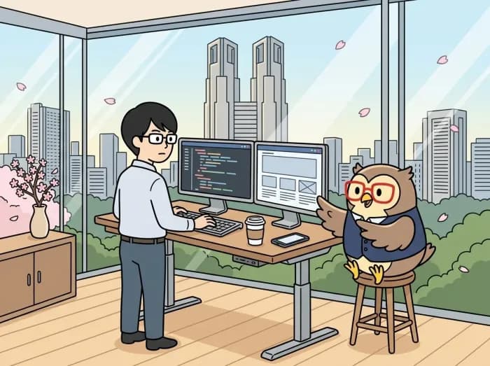 Web・業務システム開発の様子を表すイラスト