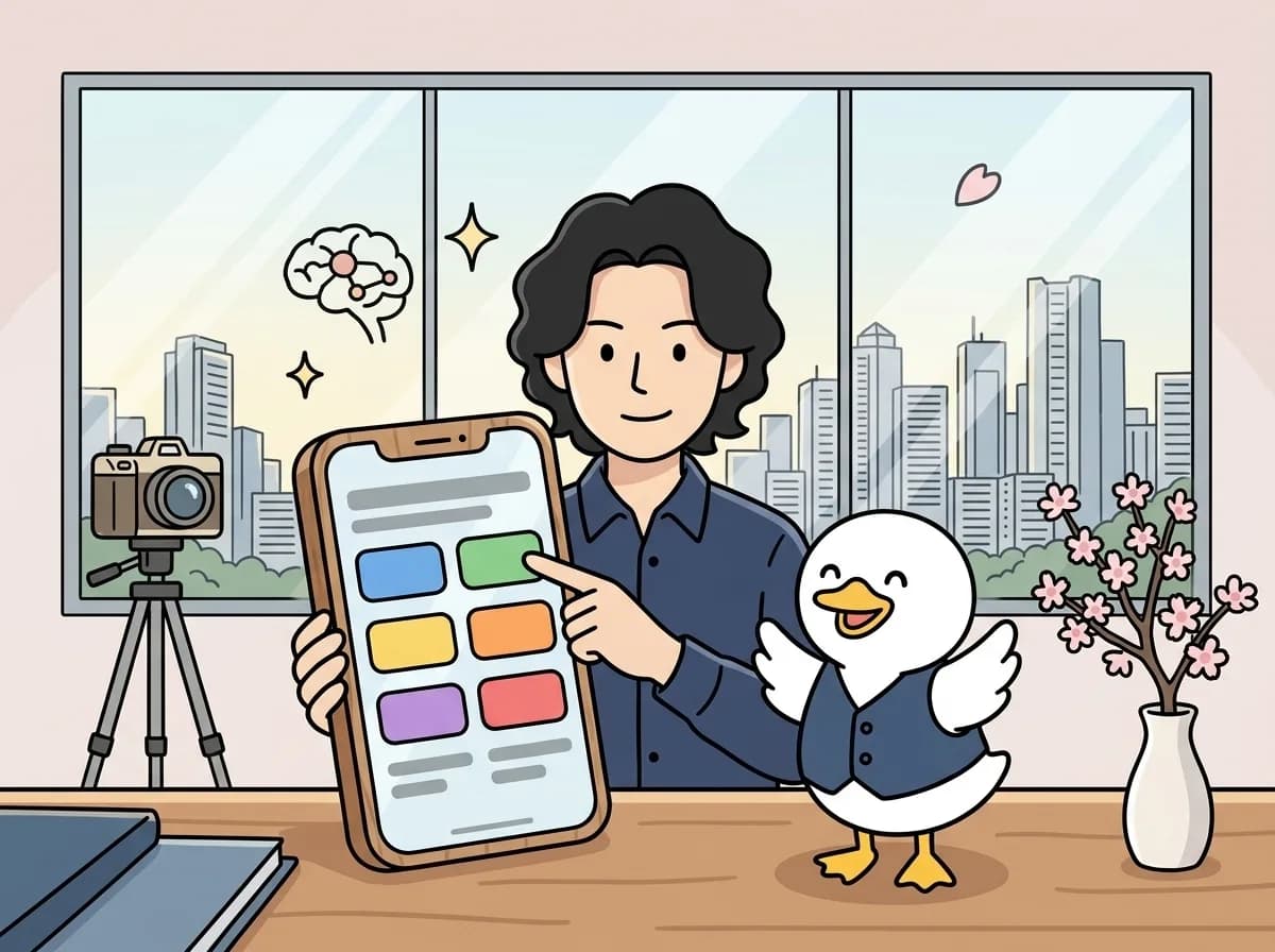 写真館 予約アプリ UX向上のイメージイラスト：老舗写真館の予約アプリのUX改善を実施。Next.js + Vercel構成でユーザー体験を刷新。