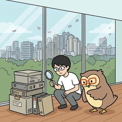 現行システムを調査して棚卸しする様子のイラスト